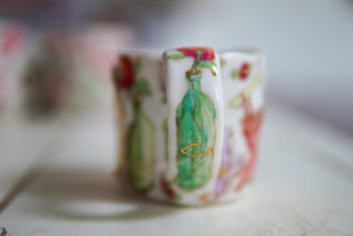 Kitty with Tea Portrait 9 oz Mug