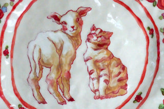 Kitty & Lamb Dinner Plate 9"