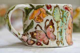 Lavender Lamb, Peach Bunny 12 oz Mug