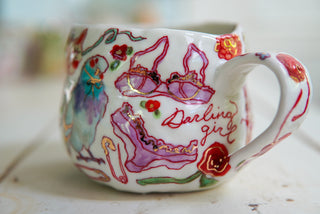 "Pigeon & Pink Comb" 15 oz Mug
