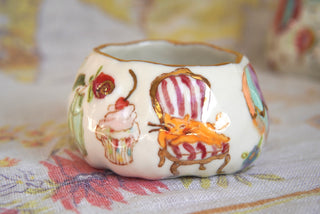 "Tabby on Striped Chair" Treasure Bowl