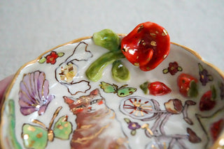Kitty & Pink Bicycle Treasure Dish 4.6"