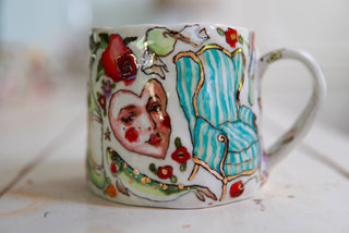 "Blue Striped Chair" 15 oz Mug