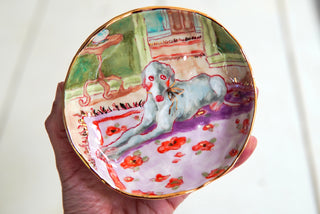 “Hound on Sitting Room Floor” 4.75" Treasure Dish