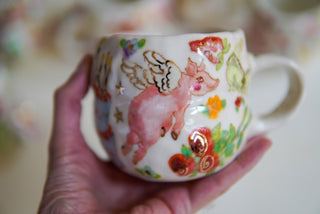 “Pink Pig Fairy” 14 oz Mug