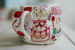 "Pigeon & Pink Comb" 15 oz Mug