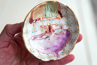 “Kitty in Sink” 3.25" Treasure Dish