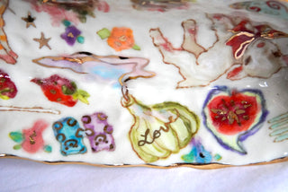 "Striped Kitty & Lamb" 10 in Candy Dish