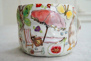 Pink Beach Chair 18 oz Mug