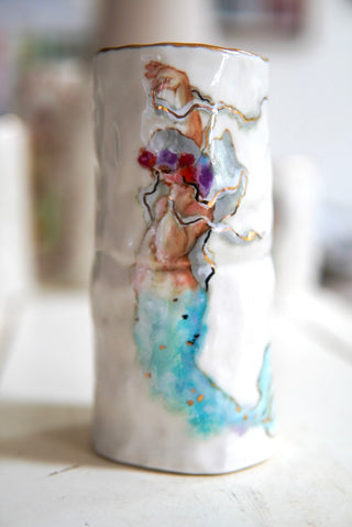 "Siren with Blue Tail" 6" Vessel