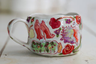 Girl in Striped Dress Mug 8 oz