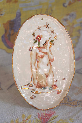 “Water Nymph” Original Porcelain Painting