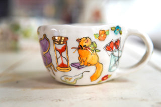“Tabby with Green Bow” 7 oz Mug